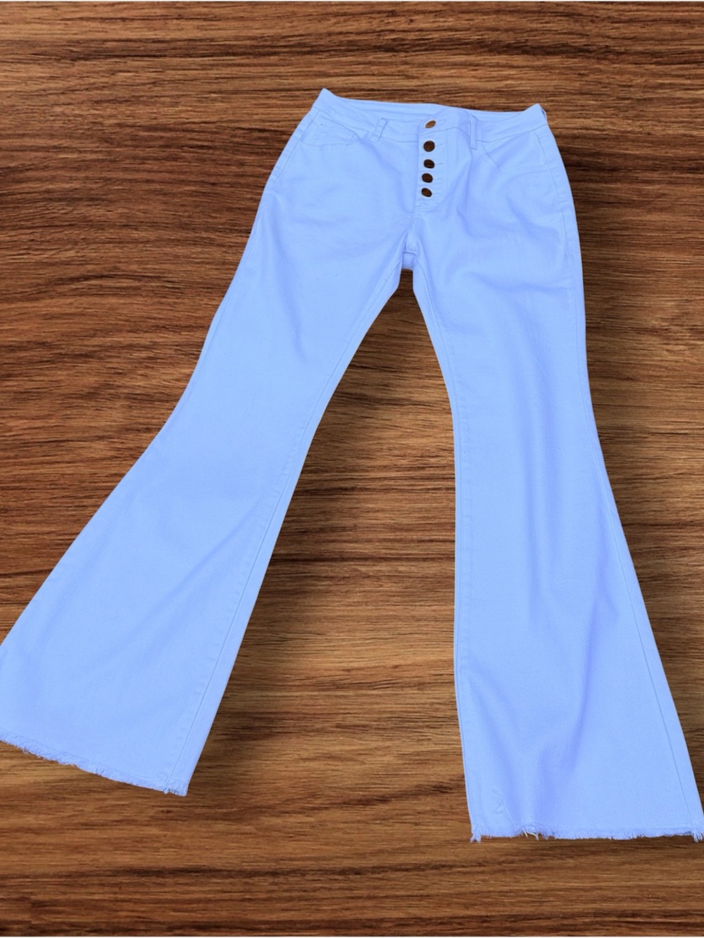 SHEIN Wide Flare 5 Pocket White Denim Women’s Jeans Size 32